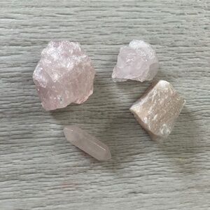 4 rose quart crystals
